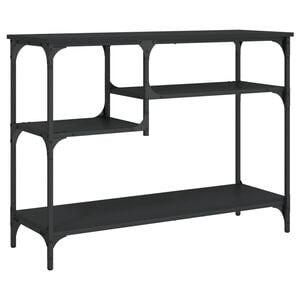 vidaXL Konsolentisch mit Ablagen Schwarz 100x35x75 cm