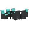 vidaXL Garten Essgruppe 7 stk. Schwarz Poly Rattan