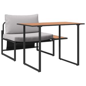 vidaXL Garten Essgruppe 2 pcs Hellgrau Stahl