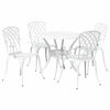 vidaXL Garten Essgruppe 5 pcs Wei&szlig; Aluminium