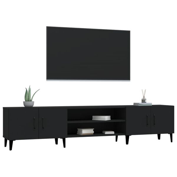 vidaXL TV-Schrank Schwarz 180x31,5x40 cm Holzwerkstoff