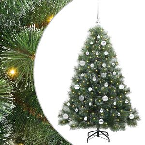 vidaXL K&uuml;nstlicher Weihnachtsbaum mit 150 LEDs Gr&uuml;n 150 cm PE und PVC