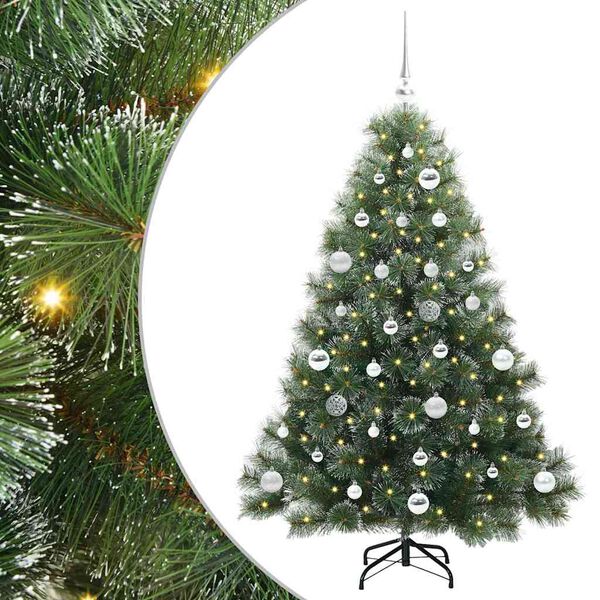 vidaXL K&uuml;nstlicher Weihnachtsbaum mit 150 LEDs Gr&uuml;n 150 cm PE und PVC