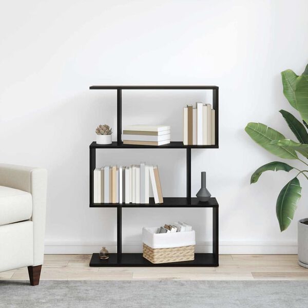 vidaXL B&uuml;cherregal Schwarz Eichen-Optik 70 x 14 x 97 cm Holzwerkstoff