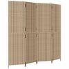 vidaXL Paravent 4-tlg. Beige Poly Rattan