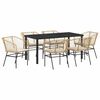 vidaXL Garten Essgruppe 7 stk. Braun Poly-Rattan