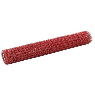 vidaXL Drahtzaun Stahl mit PVC-Beschichtung 10x1 m Rot