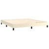vidaXL Boxspringbett mit Matratze & LED Creme 160x200 cm Kunstleder