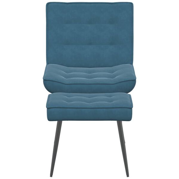 vidaXL Relaxsessel mit Hocker Blau Samt
