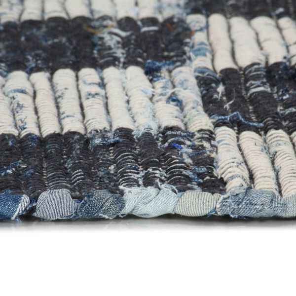 vidaXL Chindi-Teppich Handgewebt Denim 120x170 cm Blau