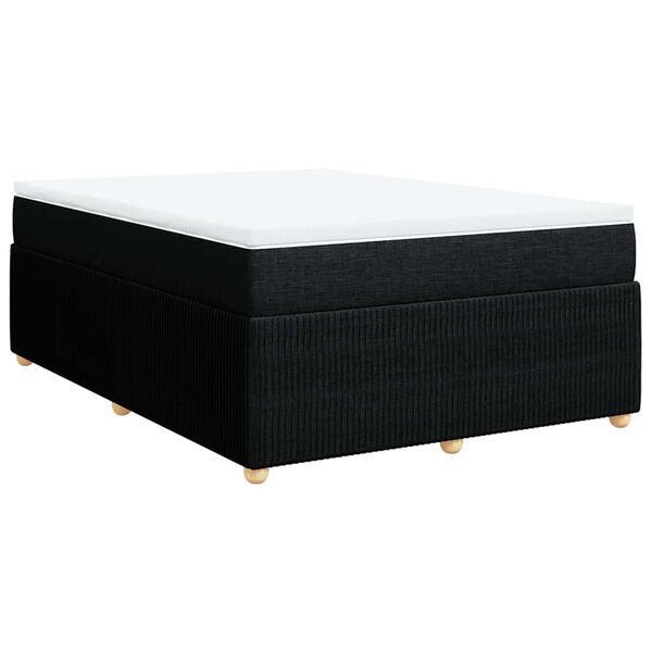 vidaXL Boxspringbett mit Matratze Schwarz 160x200 cm Stoff