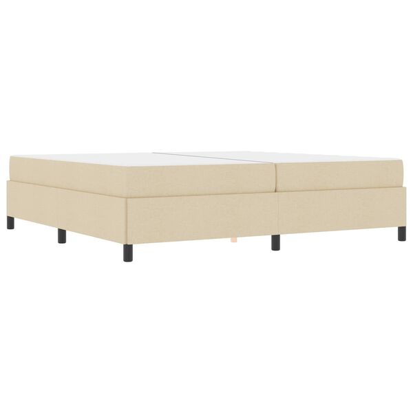 vidaXL Boxspringbett mit Matratze Creme 200 x 200 cm Stoff