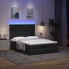 vidaXL Ottoman-Bett mit Matratzen & LEDs Schwarz 140x190 cm Samt