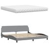 vidaXL Bett mit Matratze Hellgrau 200x200 cm Stoff
