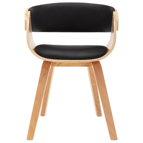 vidaXL Esszimmerstühle 6 Stk. Schwarz Bugholz und Kunstleder