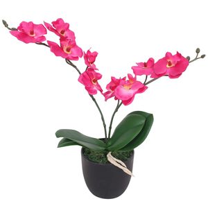 vidaXL K&uuml;nstliche Orchidee mit Topf 30 cm Rot