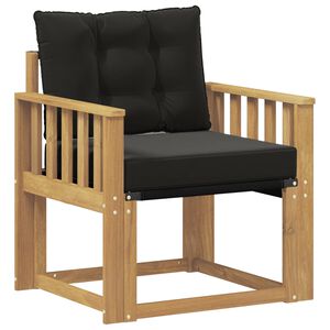 vidaXL Outdoor-Sofa Massives Akazienholz und Textilene Wei&szlig;