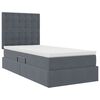 vidaXL Bett mit Stauraum und LED mit LED Dunkelgrau 90 x 190 cm Samt