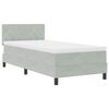 vidaXL Boxspringbett mit Matratze Hellgrau 90 x 190 cm Samt