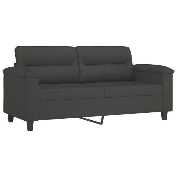 vidaXL 2-Sitzer-Sofa Dunkelgrau 140 cm Mikrofasergewebe