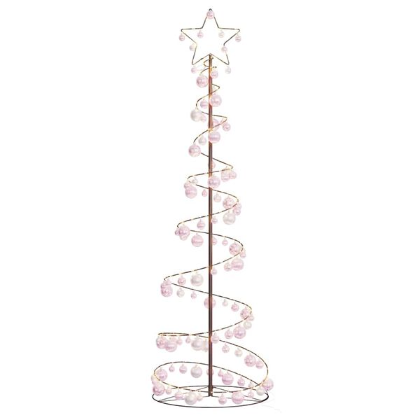 vidaXL LED Weihnachtsbaum mit Kugeln 120 LEDs Warmwei&szlig; 180 cm