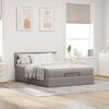vidaXL Ottomane Bett mit Matratze & LEDs Taupe 140x200 cm Stoff
