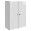 vidaXL Wandschrank Hochglanz Wei&szlig; 66 x 34,5 x 90 cm Holzwerkstoff