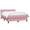 vidaXL Boxspringbett mit Matratze Rosa 140x220 cm Samt