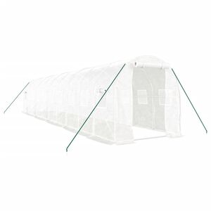 vidaXL Gew&auml;chshaus mit Stahlrahmen Wei&szlig; 20 m&sup2; 10x2x2 m