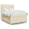 vidaXL Boxspringbett mit Matratze Creme 140x190 cm Stoff