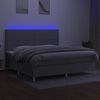 vidaXL Boxspringbett mit Matratze & LED Hellgrau 200x200 cm Stoff