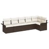 vidaXL Gartensofa-set 6 stk. Braun Poly-Rattan