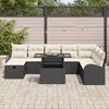 vidaXL Garten-Sofa-Set mit Kissen 9 pcs Schwarz Poly Rattan
