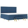 vidaXL Boxspringbett mit Matratze mit Kopfteil Blau 200 x 200 cm Stoff