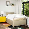 vidaXL Boxspringbett mit Matratze Creme 120x190 cm Stoff
