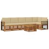 vidaXL Outdoor-Sofagarnitur 7 Stk. Natur und Beige Polyester
