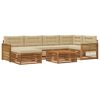 vidaXL Outdoor-Sofagarnitur mit Kissen 7 pcs Natur und Beige