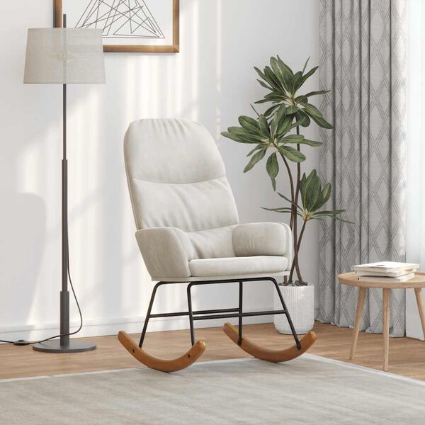 vidaXL Schaukelstuhl Samt Creme