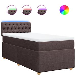 vidaXL Boxspringbett mit Matratze Dunkelbraun 80x200 cm Stoff