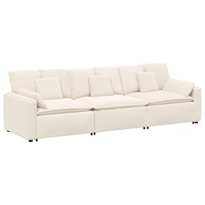vidaXL Modulares Sofa mit Kissen Cream