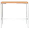 vidaXL Bartisch 120x60x105 cm Massivholz Teak und Edelstahl