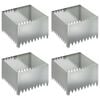 vidaXL Raseneinfassung 4 stk. 60 x 60 x 35 cm Stahl Silber