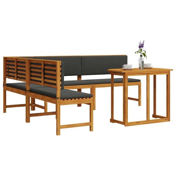 vidaXL Gartenbänke Set 4 pcs Braun Akazie Massivholz