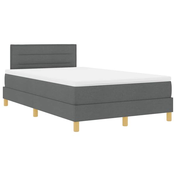 vidaXL Boxspringbett mit Matratze Dunkelgrau 120 x 190 cm Stoff