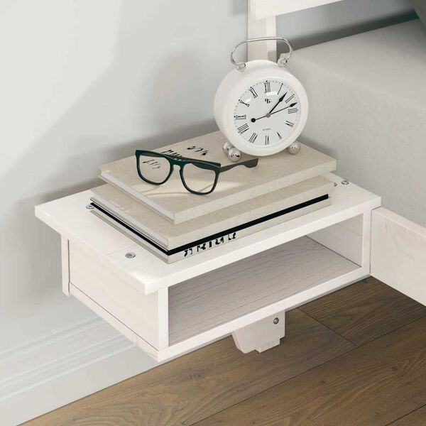 vidaXL Bettrahmen mit Kopfteil Weiß 200 x 200 cm Massives Kiefernholz