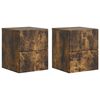 vidaXL Wandmontierter Nachttisch 2 pcs Ger&auml;ucherte Eiche Holzwerkstoff