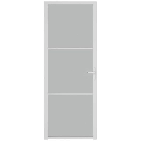 vidaXL Innent&uuml;r 76x201,5 cm Wei&szlig; Mattglas und Aluminium