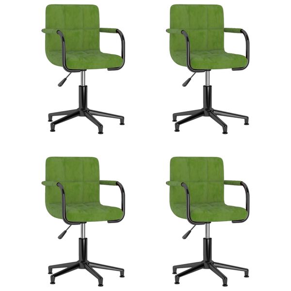 vidaXL Esszimmerst&uuml;hle 4 Stk. Drehbar Hellgr&uuml;n Samt