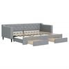vidaXL Tagesbett Ausziehbar mit Schubladen Hellgrau 80x200 cm Stoff