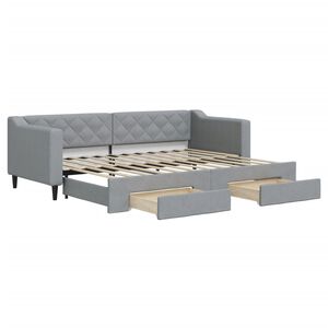 vidaXL Tagesbett Ausziehbar mit Schubladen Hellgrau 80x200 cm Stoff